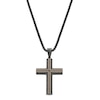 Thumbnail Image 1 of Men's 0.70 CT. T.W. Black Diamond Cross in Stainless Steel with Black and Rose Ion Plate - 24&quot;