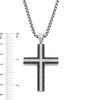 Thumbnail Image 3 of Men's 0.70 CT. T.W. Black and White Diamond Cross in Stainless Steel with Black Ion Plate - 24"