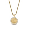Thumbnail Image 1 of Men's 0.25 CT. T.W.  Diamond Praying Hands Medallion in Stainless Steel and Yellow Ion Plate - 24"