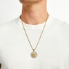 Thumbnail Image 2 of Men's 0.25 CT. T.W.  Diamond Praying Hands Medallion in Stainless Steel and Yellow Ion Plate - 24"