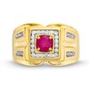 Thumbnail Image 3 of Men's 0.50 CT. T.W. Diamond and Certified Ruby RIng in 10K Gold