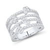 Thumbnail Image 1 of 0.95 CT. T.W. Multi-Diamond Orbit Ring in Sterling Silver