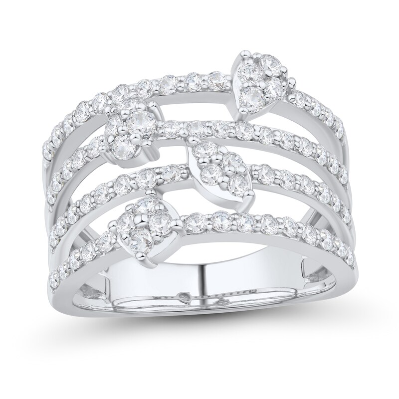0.95 CT. T.W. Multi-Diamond Orbit Ring in Sterling Silver