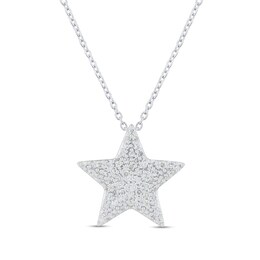 0.23 CT. T.W. Diamond Star Necklace in Sterling Silver