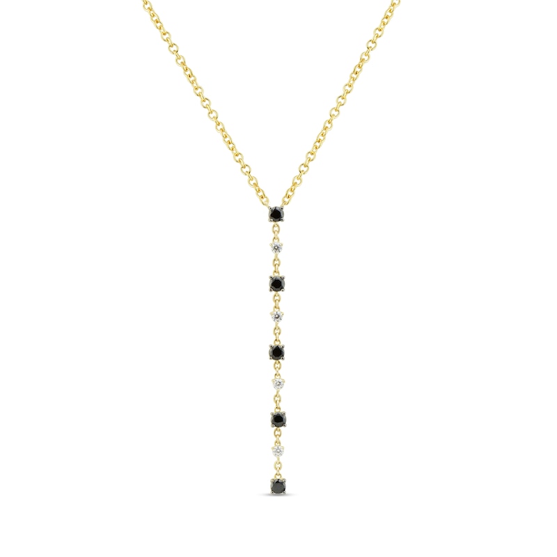 0.45 CT. T.W. Black and White Diamond Drop Necklace in 10K Gold|Peoples Jewellers