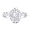 Thumbnail Image 3 of 0.95 CT. T.W. Oval Diamond Double Frame Engagement Ring in 14K White Gold