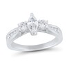 Thumbnail Image 0 of 0.95 CT. T.W. Marquise Diamond Past Present Future® Tapered Shank Engagement Ring in 14K White Gold