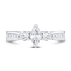 Thumbnail Image 2 of 0.95 CT. T.W. Marquise Diamond Past Present Future® Tapered Shank Engagement Ring in 14K White Gold