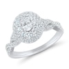 Thumbnail Image 1 of 1.23 CT. T.W. Oval Diamond Double Frame Twist Shank Engagement Ring in 14K White Gold