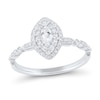Thumbnail Image 1 of 0.45 CT. T.W. Marquise Diamond Double Frame Art Deco Vintage-Style Engagement Ring in 14K White Gold