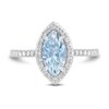 Thumbnail Image 3 of Marquise Aquamarine and 0.25 CT. T.W. Diamond Frame Engagement Ring in 14K White Gold