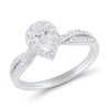 Thumbnail Image 2 of 0.69 CT. T.W. Pear-Shaped Certified Diamond Frame Twist Shank Engagement Ring in Platinum