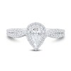 Thumbnail Image 3 of 0.69 CT. T.W. Pear-Shaped Certified Diamond Frame Twist Shank Engagement Ring in Platinum