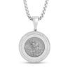 0.23 CT. T.W. Diamond St. Christopher Medallion Necklace Charm in Stainless Steel