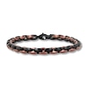 Black and Brown Ion-Plated Stainless Steel H-Link Bracelet - 9.0"
