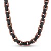Thumbnail Image 1 of Black and Brown Ion-Plated Stainless Steel H-Link Necklace - 24.0"