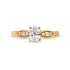 Thumbnail Image 4 of 0.69 CT. T.W. Oval Diamond Leaf-Sides Engagement Ring in 14K Gold