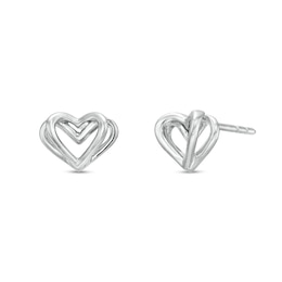 The Kindred Heart from Vera Wang Love Collection Mini Stud Earrings in Sterling Silver