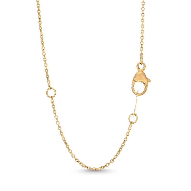 Certified Ruby and 0.30 CT. T.W. Certified Lab-Grown Diamond Three-Stone Drop Pendant in 1OK Gold