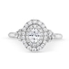 Thumbnail Image 4 of Monique Lhuillier Bliss 0.95 CT. T.W. Oval-Shaped Diamond Double Frame Engagement Ring in 18K White Gold (I/SI2)