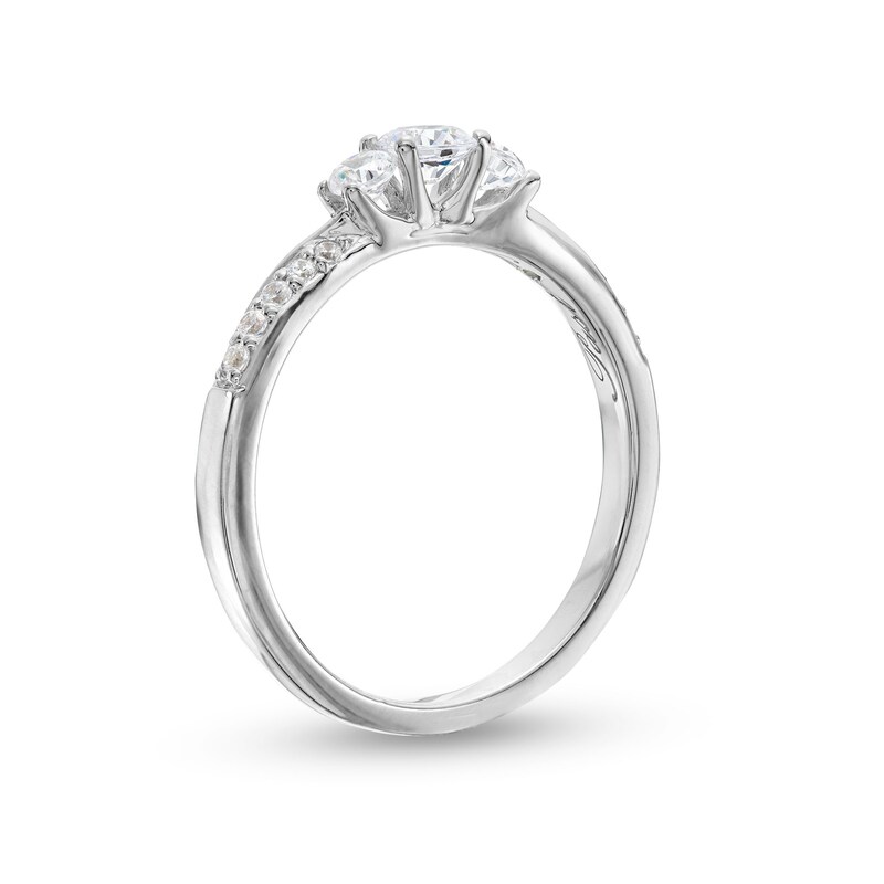 Main Image 3 of 0.50 CT. T.W. Diamond Past Present Future® Engagement Ring in 10K White Gold