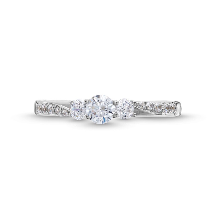 Main Image 4 of 0.50 CT. T.W. Diamond Past Present Future® Engagement Ring in 10K White Gold