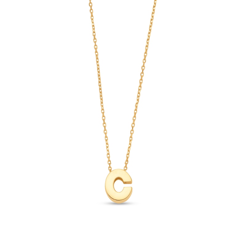Main Image 1 of Uppercase Block "C" Initial Pendant in 10K Gold