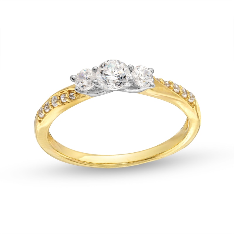 0.50 CT. T.W. Diamond Past Present Future® Engagement Ring in 10K Gold (I/I2)