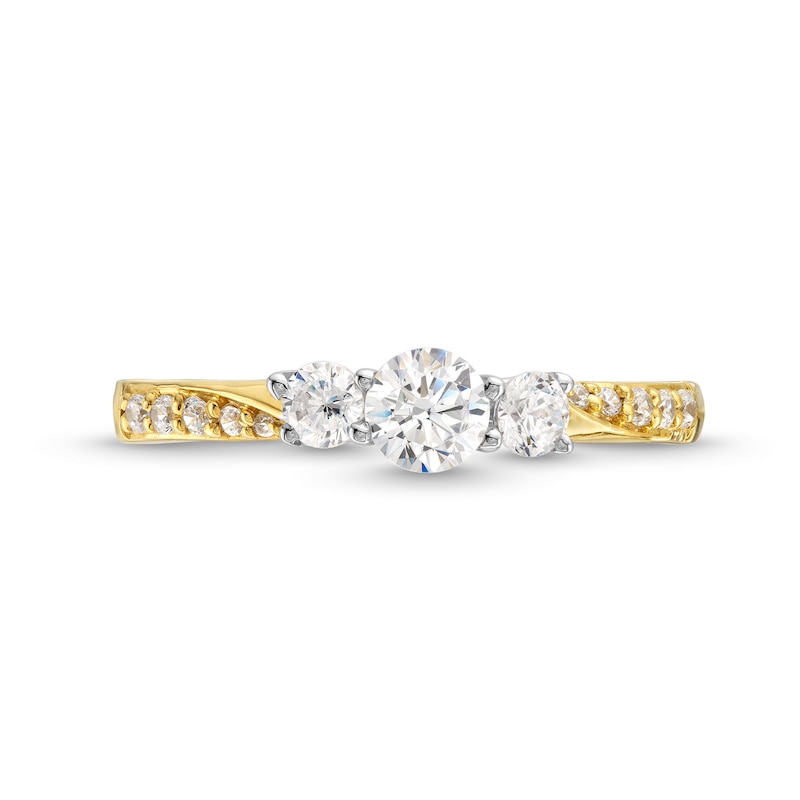 0.50 CT. T.W. Diamond Past Present Future® Engagement Ring in 10K Gold (I/I2)