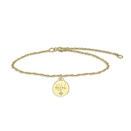 10.0mm Diamond Accent Engravable Disc Bracelet (1 Line) - 7.25"