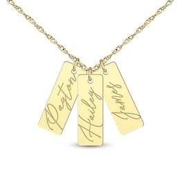 Engravable Triple Dog Tag Pendant (3 Lines)