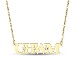 Diamond Accent Uppercase Block Initial Necklace (3-4 Initials)