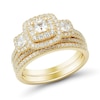 Thumbnail Image 2 of 1.45 CT. T.W. Princess-Cut Diamond Past Present Future® Double Cushion Frame Bridal Set in 14K Gold