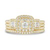 Thumbnail Image 2 of 1.45 CT. T.W. Princess-Cut Diamond Past Present Future® Double Cushion Frame Bridal Set in 14K Gold