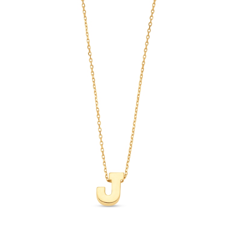 Main Image 1 of Uppercase Block "J" Initial Pendant in 10K Gold