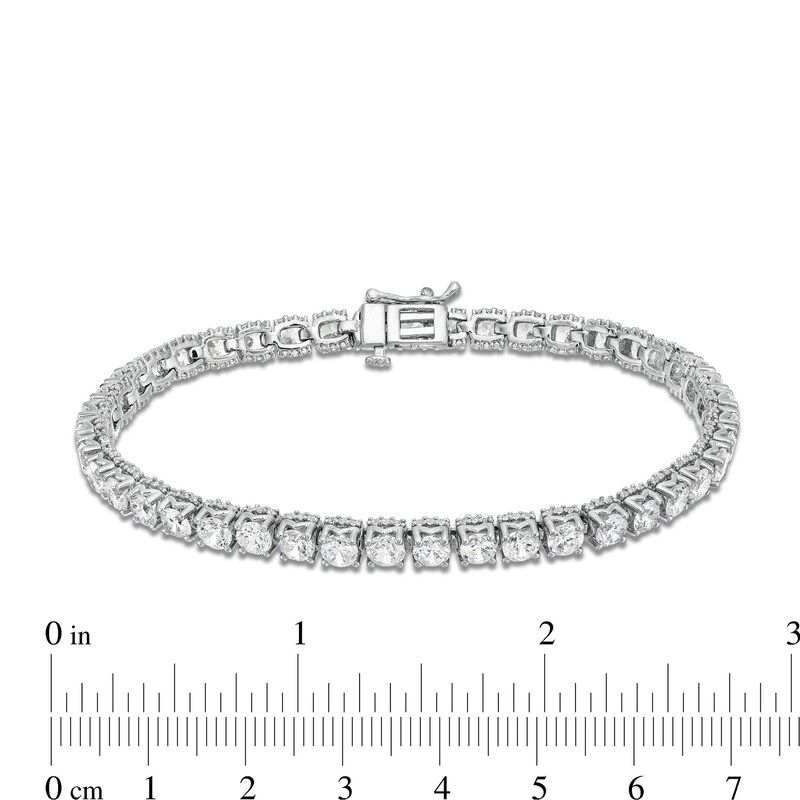 Italian Gold 10.00 CT. T.W. Certified Tennis Bracelet in 18K White Gold (I/SI2)