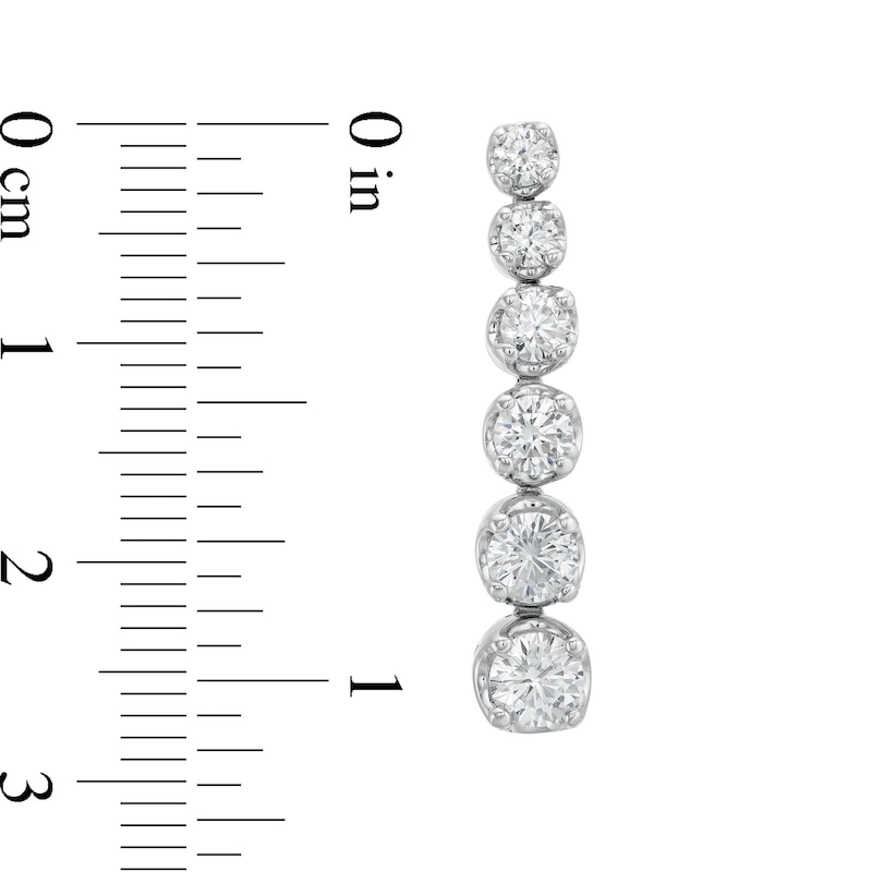 Italian Gold 2.00 CT. T.W. Journey Certified Diamond Drop Earrings in 18K White Gold (I/SI2)