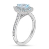Thumbnail Image 3 of Monique Lhuillier Bliss Pear-Shaped Aquamarine and 0.45 CT. T.W. Double Frame Engagement Ring in 14K White Gold