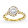 Thumbnail Image 1 of Monique Lhuillier Bliss 0.69 CT. T.W. Diamond Oval Double Frame Engagement Ring in 18K Gold