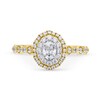 Thumbnail Image 4 of Monique Lhuillier Bliss 0.69 CT. T.W. Diamond Oval Double Frame Engagement Ring in 18K Gold