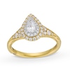 Thumbnail Image 1 of Monique Lhuillier Bliss 0.69 CT. T.W. Diamond Pear-Shaped Double Frame Engagement Ring in 18K Gold