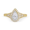 Thumbnail Image 4 of Monique Lhuillier Bliss 0.69 CT. T.W. Diamond Pear-Shaped Double Frame Engagement Ring in 18K Gold