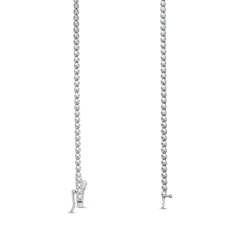 Italian Gold 2.00 CT. T.W. Certified Beaded Necklace in 18K White Gold (I/SI2)