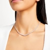 Thumbnail Image 2 of Italian Gold 7.00 CT. T.W. Certified Diamond Graduated Riviera Tennis Necklace in 18K White Gold (I/SI2) - 16"