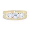 Thumbnail Image 3 of 1.45 CT. T.W. Diamond Past Present Future® Miracle Triple Row Engagement Ring in 14K Gold