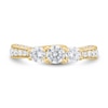 Thumbnail Image 0 of 1.45 CT. T.W. Diamond Past Present Future® Tapered Shank Engagement Ring in 14K Gold