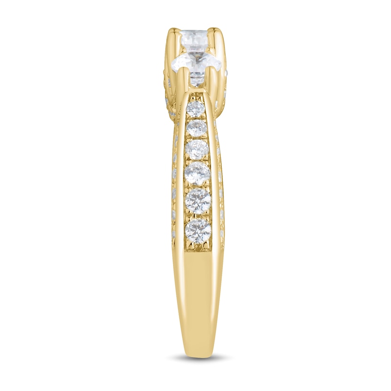 Main Image 2 of 1.45 CT. T.W. Diamond Past Present Future® Tapered Shank Engagement Ring in 14K Gold