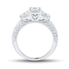 Thumbnail Image 3 of 1.45 CT. T.W. Princess-Cut Diamond Past Present Future® Cushion Frame Engagement Ring in 14K White Gold