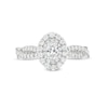 Thumbnail Image 3 of Vera Wang Love Collection 0.95 CT. T.W. Oval Diamond Double Frame Twist Shank Engagement Ring in 14K White Gold