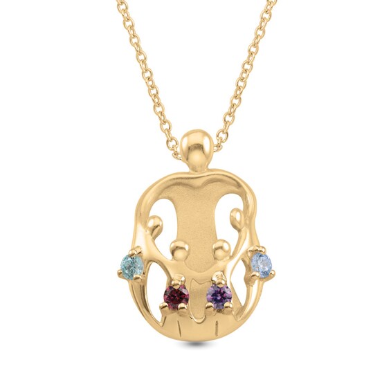 Gemstone Parent and Child Family Pendant (1-4 Children and Stones)